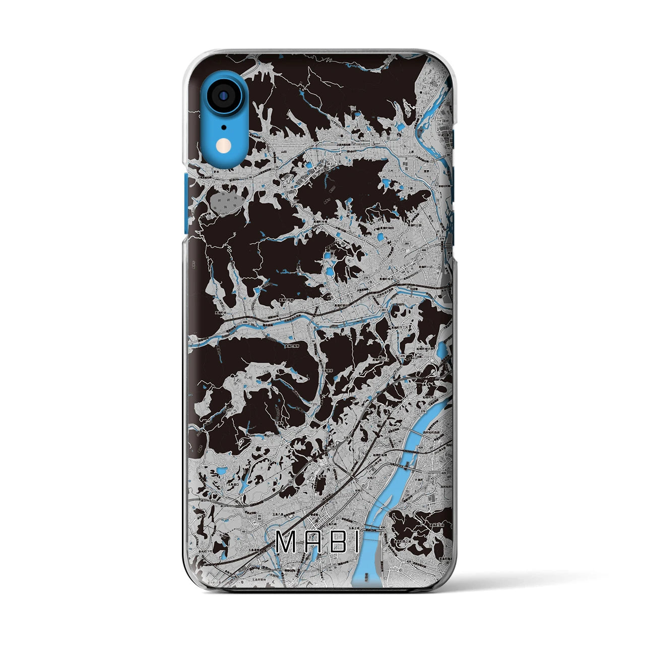 【真備(岡山県)】地図柄iPhoneケース(クリアタイプ)