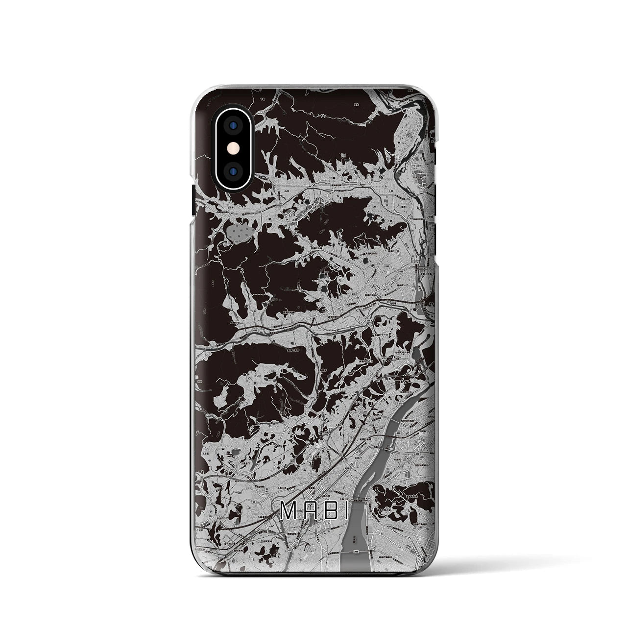 【真備(岡山県)】地図柄iPhoneケース(クリアタイプ)