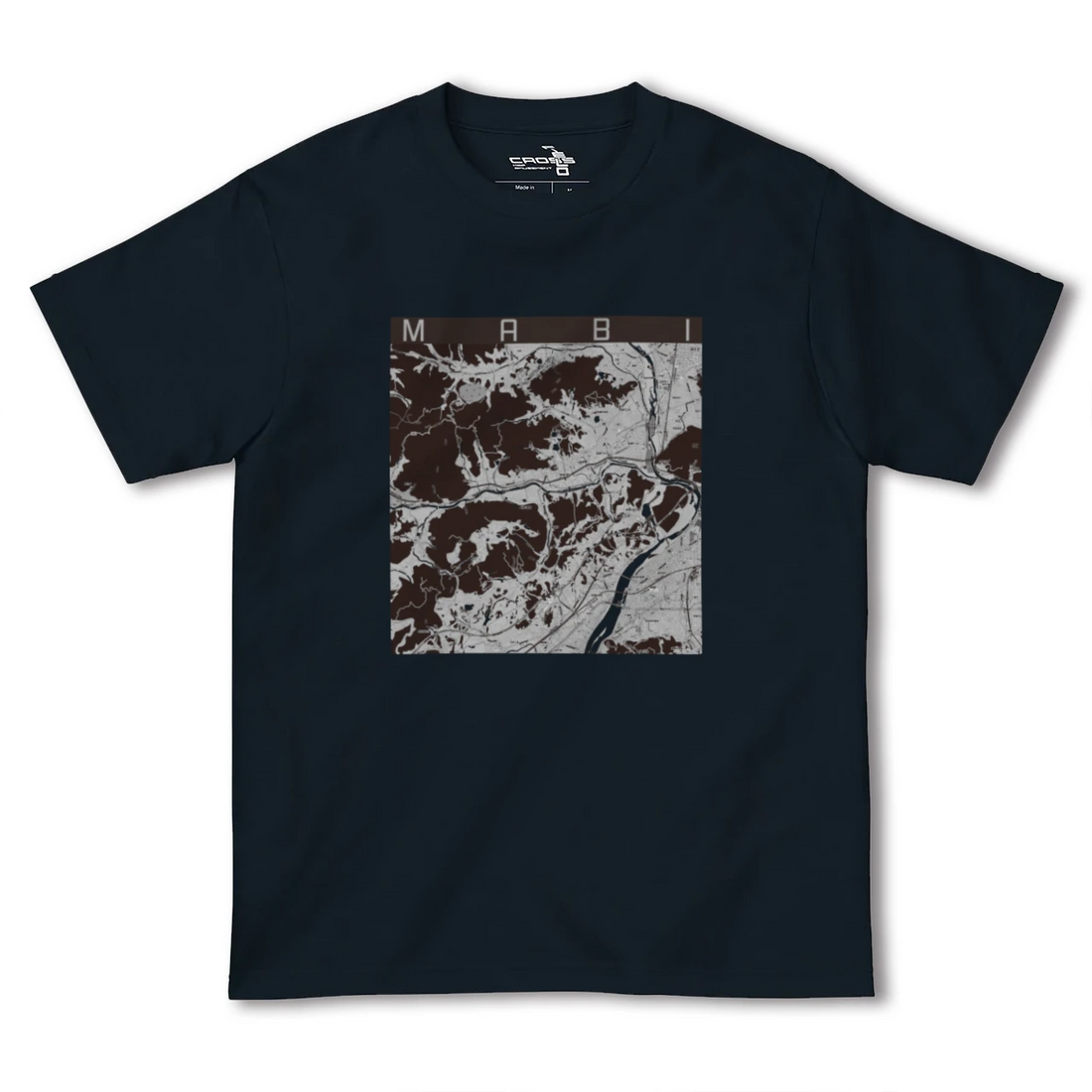 【真備(岡山県)】地図柄ヘビーウェイトTシャツ