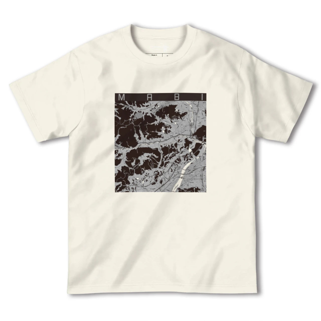 【真備(岡山県)】地図柄ヘビーウェイトTシャツ