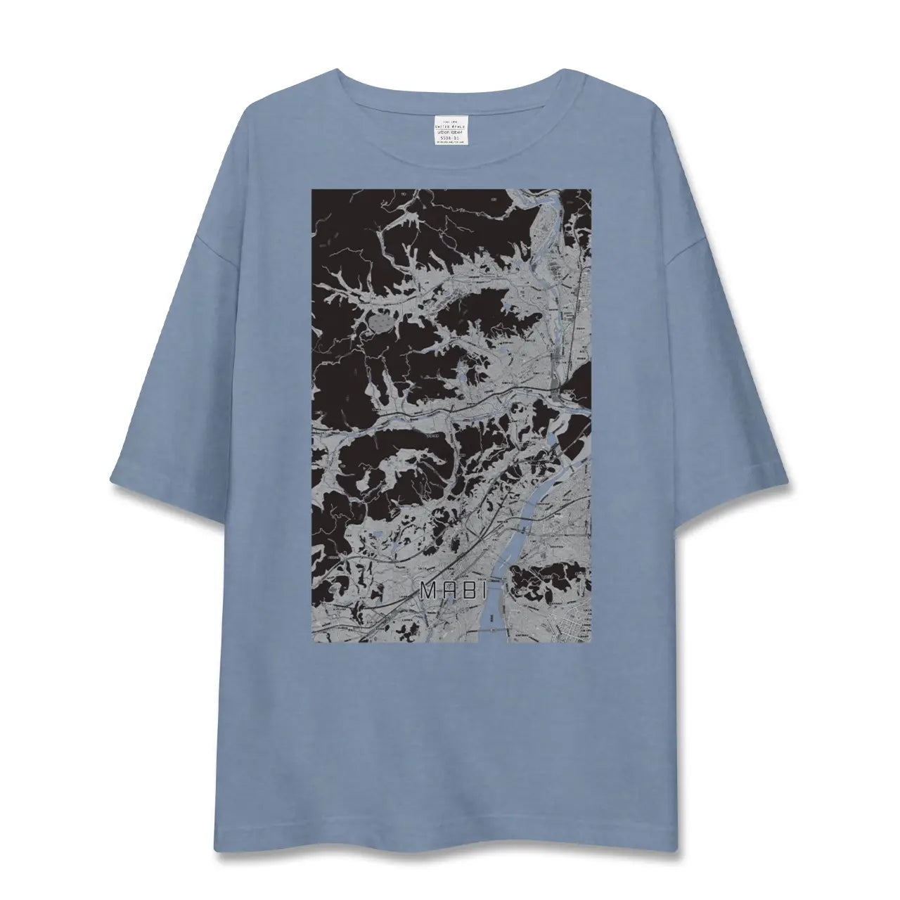 【真備(岡山県)】地図柄ビッグシルエットTシャツ