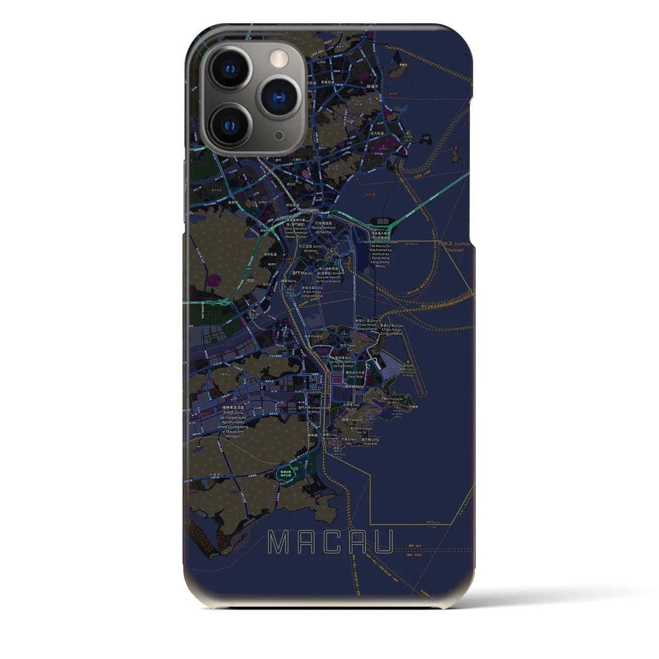 【マカオ(中華人民共和国)】地図柄iPhoneケース(バックカバータイプ)