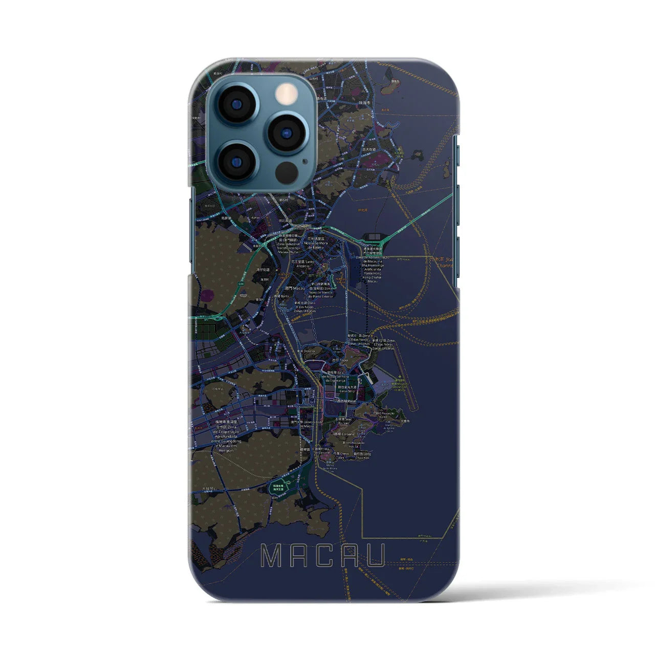 【マカオ(中華人民共和国)】地図柄iPhoneケース(バックカバータイプ)