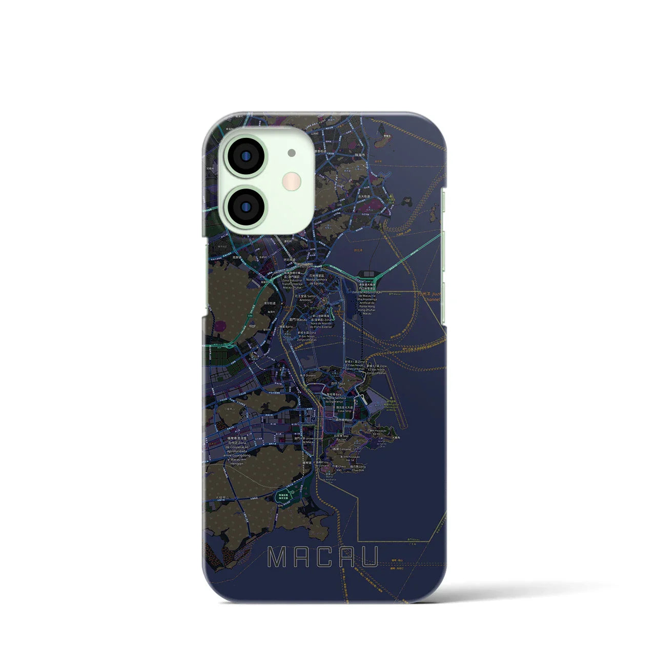 【マカオ(中華人民共和国)】地図柄iPhoneケース(バックカバータイプ)