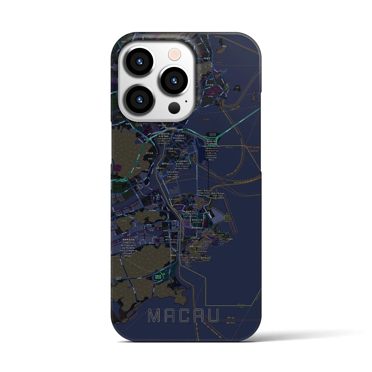 【マカオ(中華人民共和国)】地図柄iPhoneケース(バックカバータイプ)