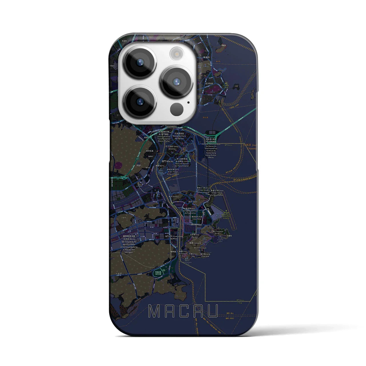 【マカオ(中華人民共和国)】地図柄iPhoneケース(バックカバータイプ)