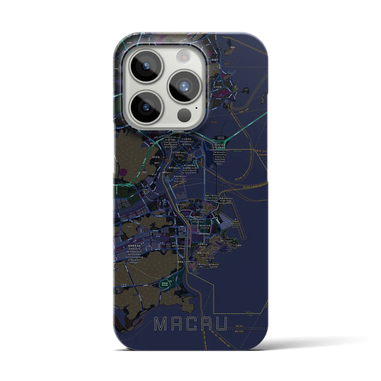【マカオ(中華人民共和国)】地図柄iPhoneケース(バックカバータイプ)