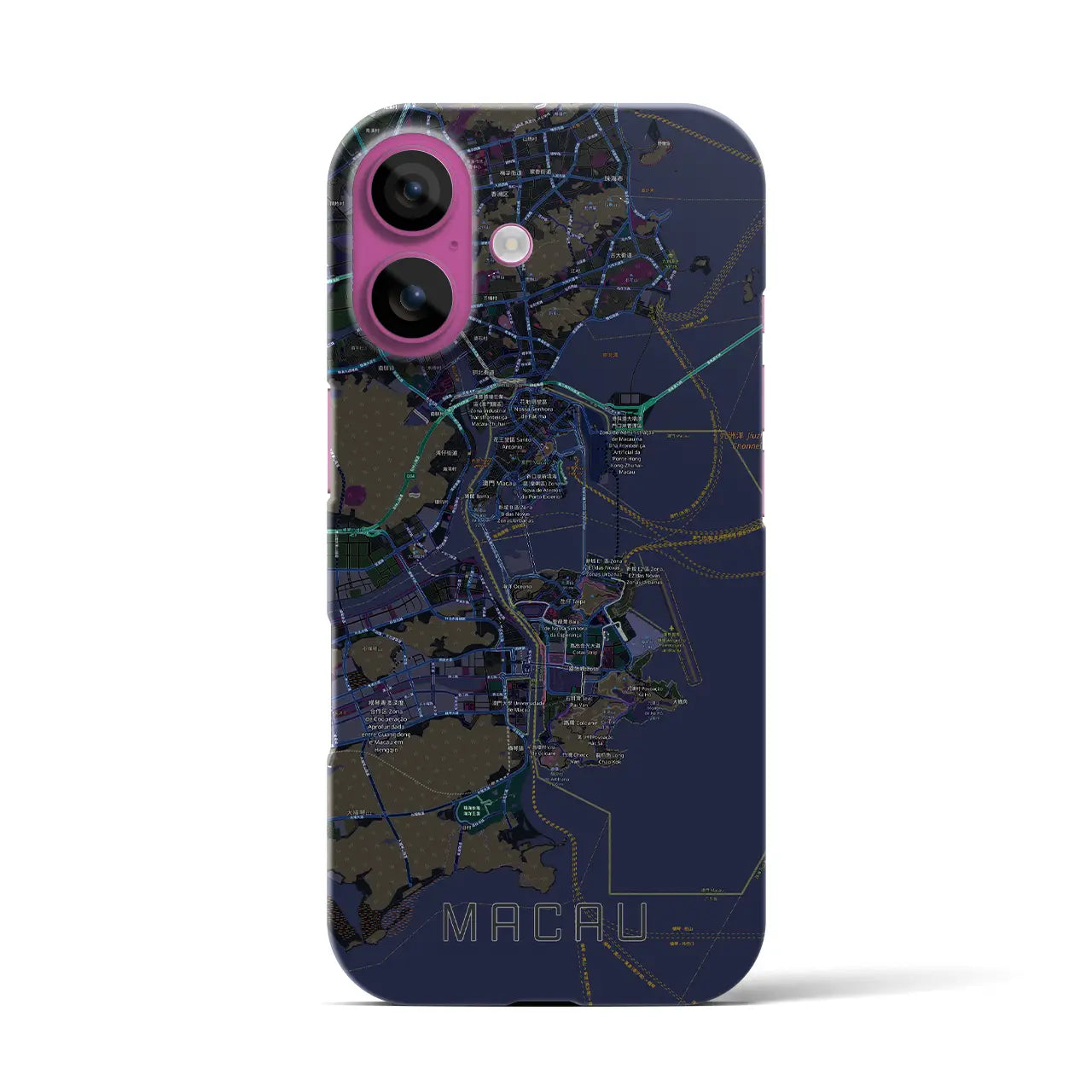 【マカオ(中華人民共和国)】地図柄iPhoneケース(バックカバータイプ)