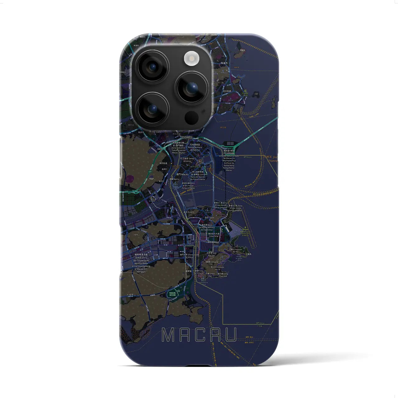 【マカオ(中華人民共和国)】地図柄iPhoneケース(バックカバータイプ)