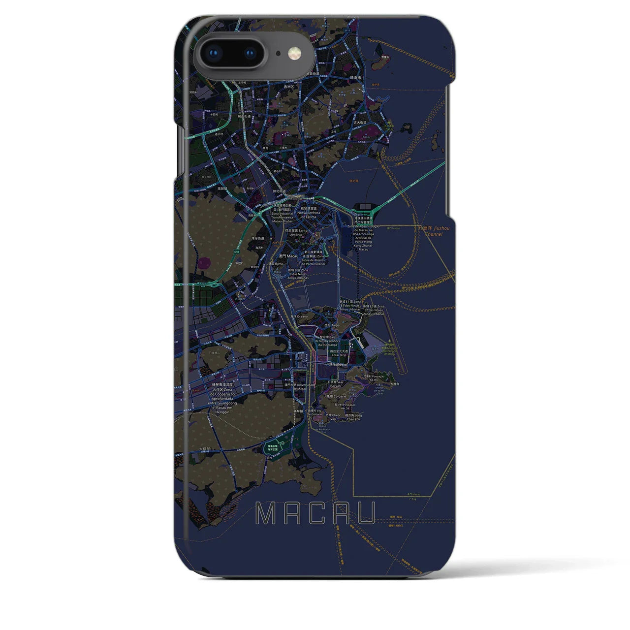 【マカオ(中華人民共和国)】地図柄iPhoneケース(バックカバータイプ)