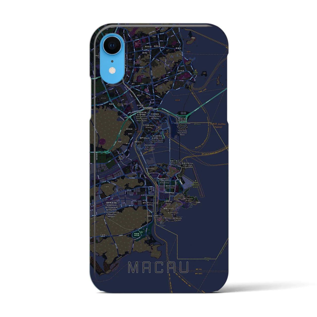 【マカオ(中華人民共和国)】地図柄iPhoneケース(バックカバータイプ)
