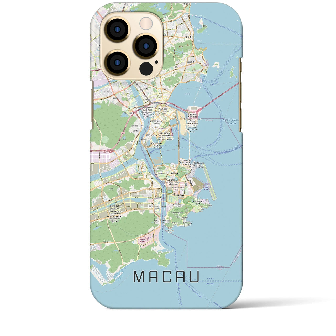 【マカオ(中華人民共和国)】地図柄iPhoneケース(バックカバータイプ)