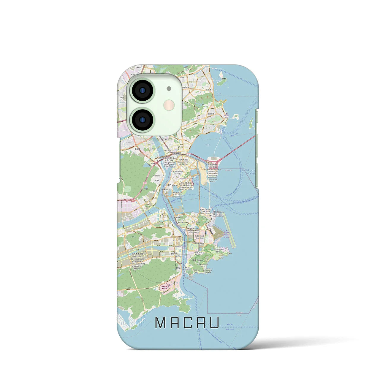 【マカオ(中華人民共和国)】地図柄iPhoneケース(バックカバータイプ)