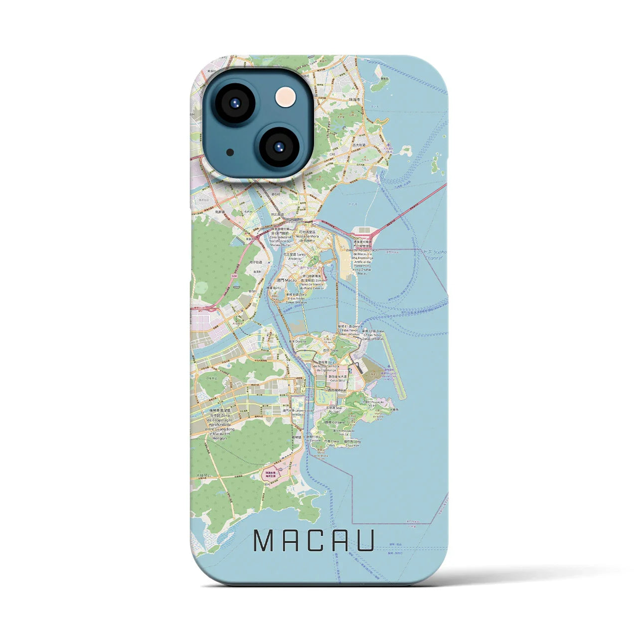 【マカオ(中華人民共和国)】地図柄iPhoneケース(バックカバータイプ)