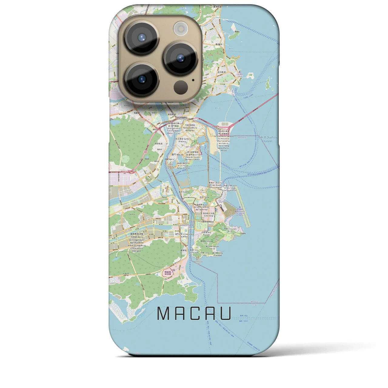 【マカオ(中華人民共和国)】地図柄iPhoneケース(バックカバータイプ)