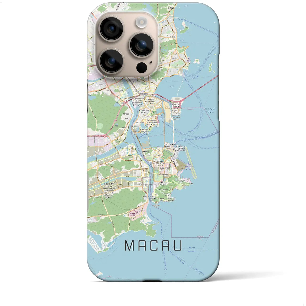 【マカオ(中華人民共和国)】地図柄iPhoneケース(バックカバータイプ)