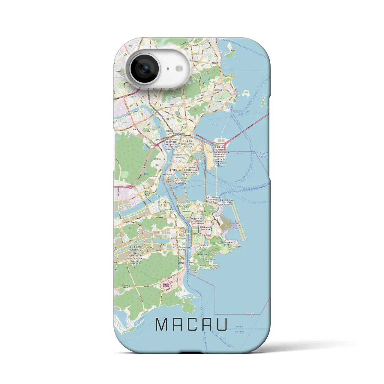 【マカオ(中華人民共和国)】地図柄iPhoneケース(バックカバータイプ)