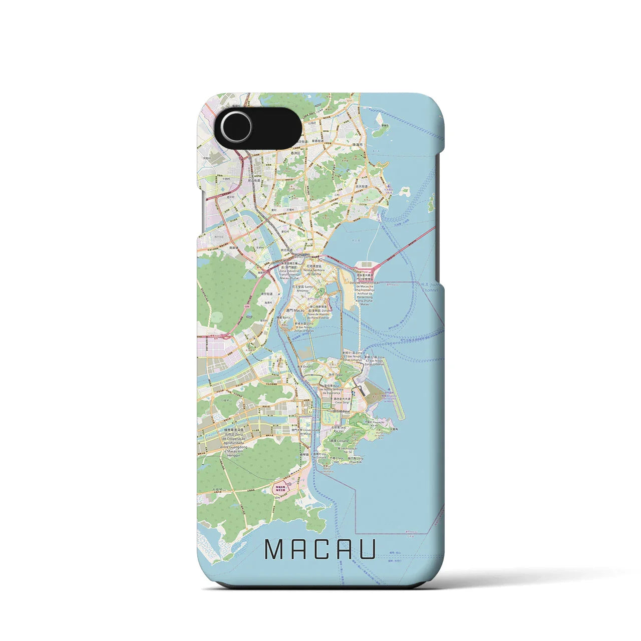 【マカオ(中華人民共和国)】地図柄iPhoneケース(バックカバータイプ)