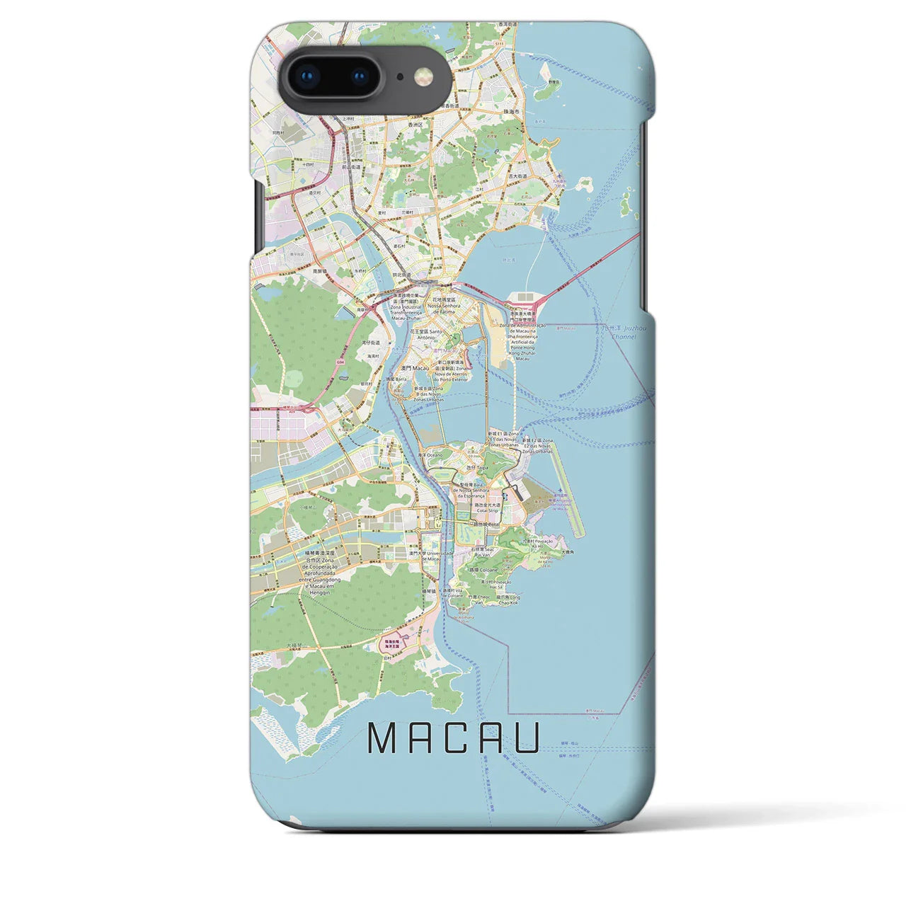 【マカオ(中華人民共和国)】地図柄iPhoneケース(バックカバータイプ)