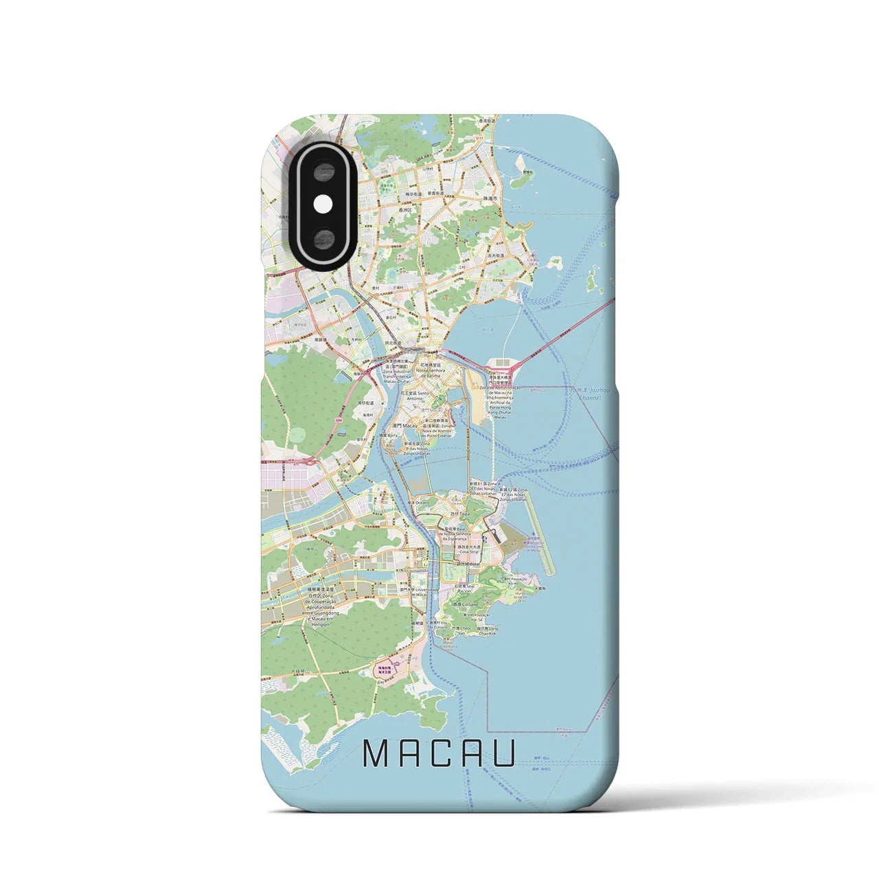 【マカオ(中華人民共和国)】地図柄iPhoneケース(バックカバータイプ)