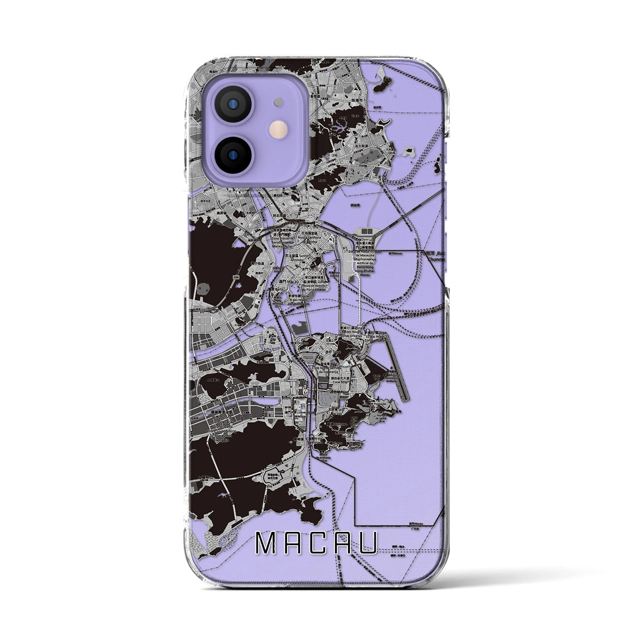 【マカオ(中華人民共和国)】地図柄iPhoneケース(クリアタイプ)