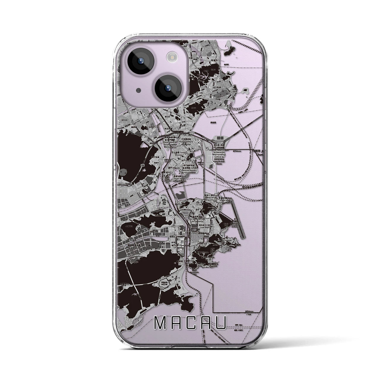 【マカオ(中華人民共和国)】地図柄iPhoneケース(クリアタイプ)