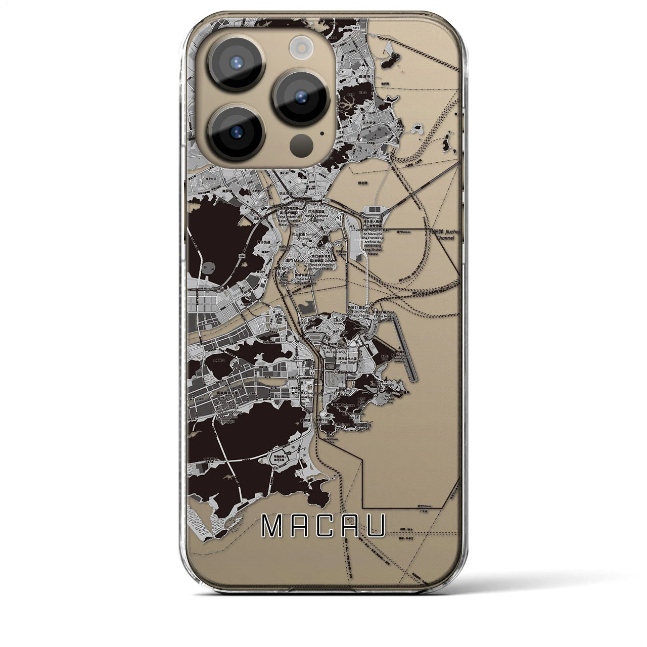 【マカオ(中華人民共和国)】地図柄iPhoneケース(クリアタイプ)
