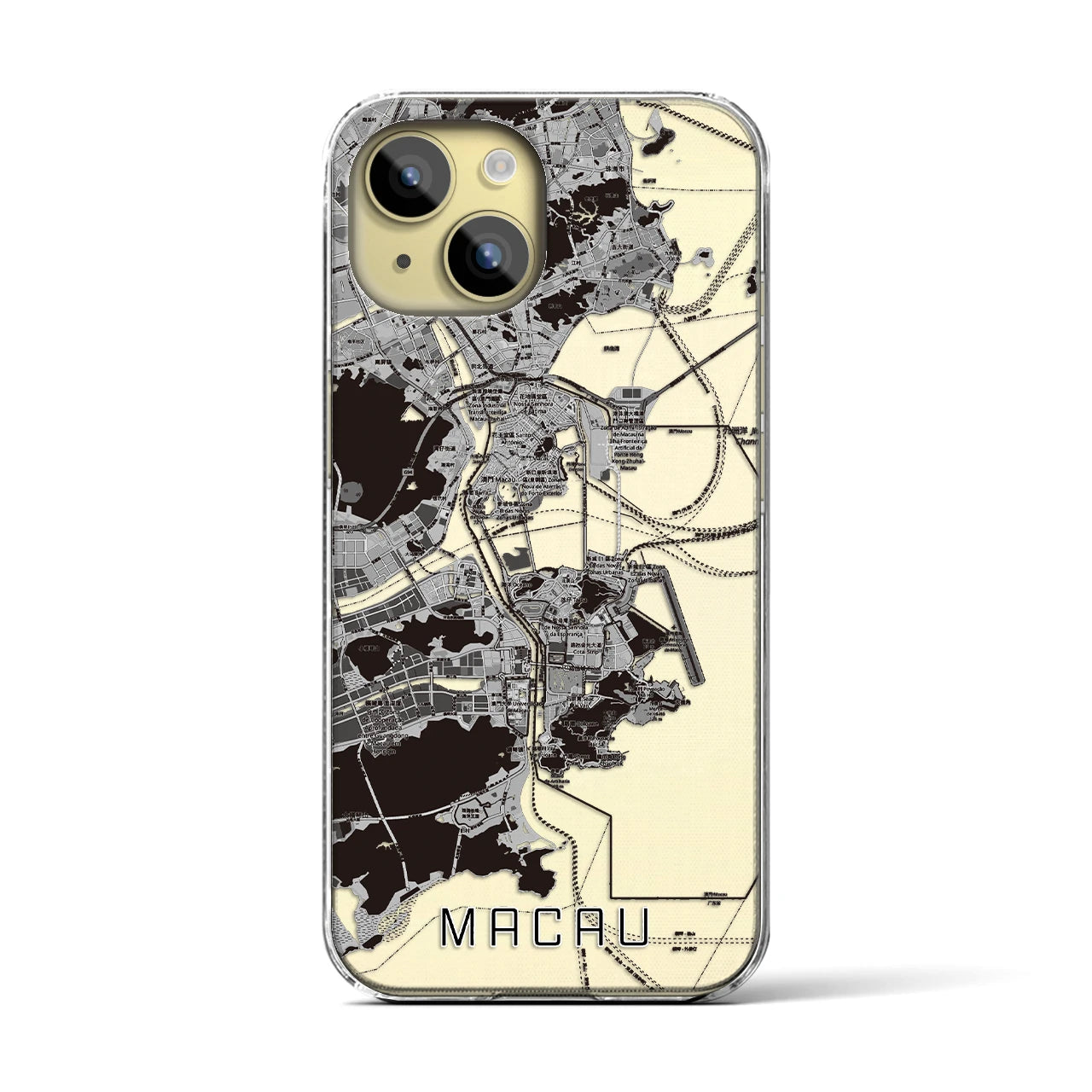 【マカオ(中華人民共和国)】地図柄iPhoneケース(クリアタイプ)