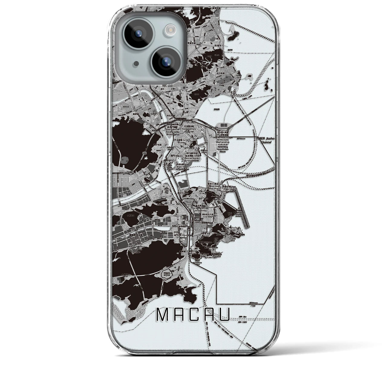【マカオ(中華人民共和国)】地図柄iPhoneケース(クリアタイプ)