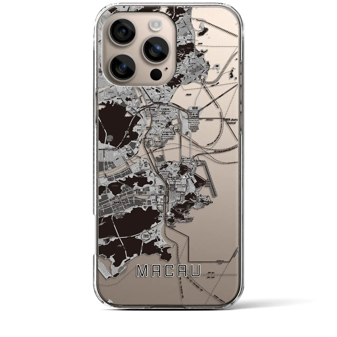 【マカオ(中華人民共和国)】地図柄iPhoneケース(クリアタイプ)