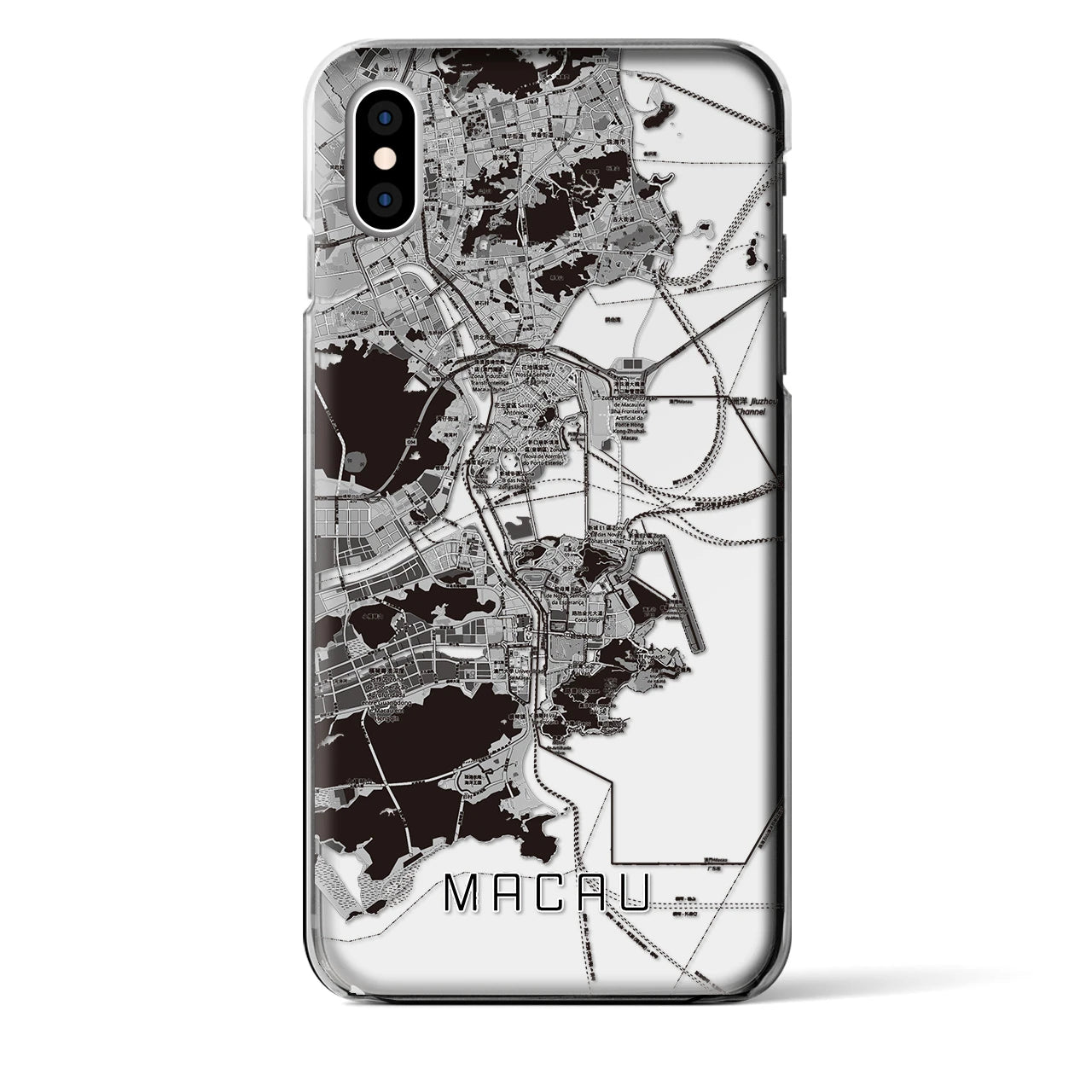 【マカオ(中華人民共和国)】地図柄iPhoneケース(クリアタイプ)