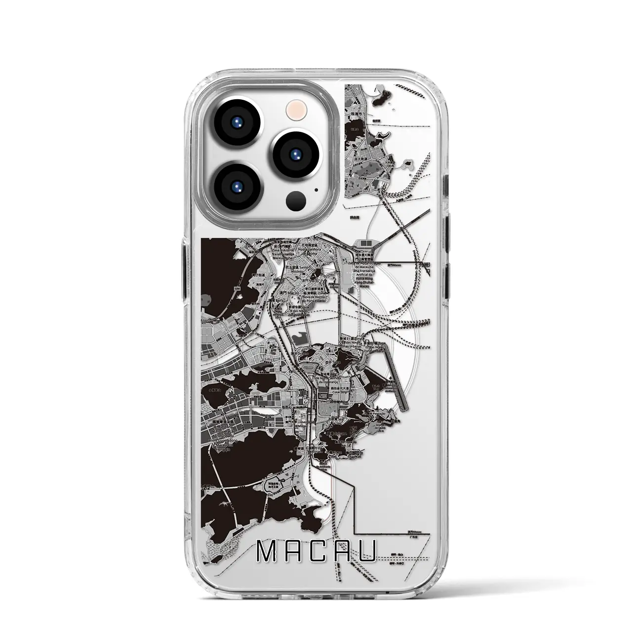 【マカオ(中華人民共和国)】地図柄iPhoneケース(MagSafeタイプ)