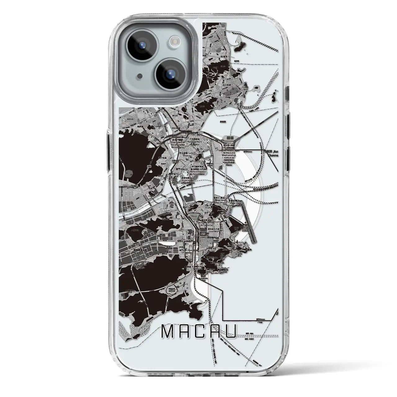 【マカオ(中華人民共和国)】地図柄iPhoneケース(MagSafeタイプ)