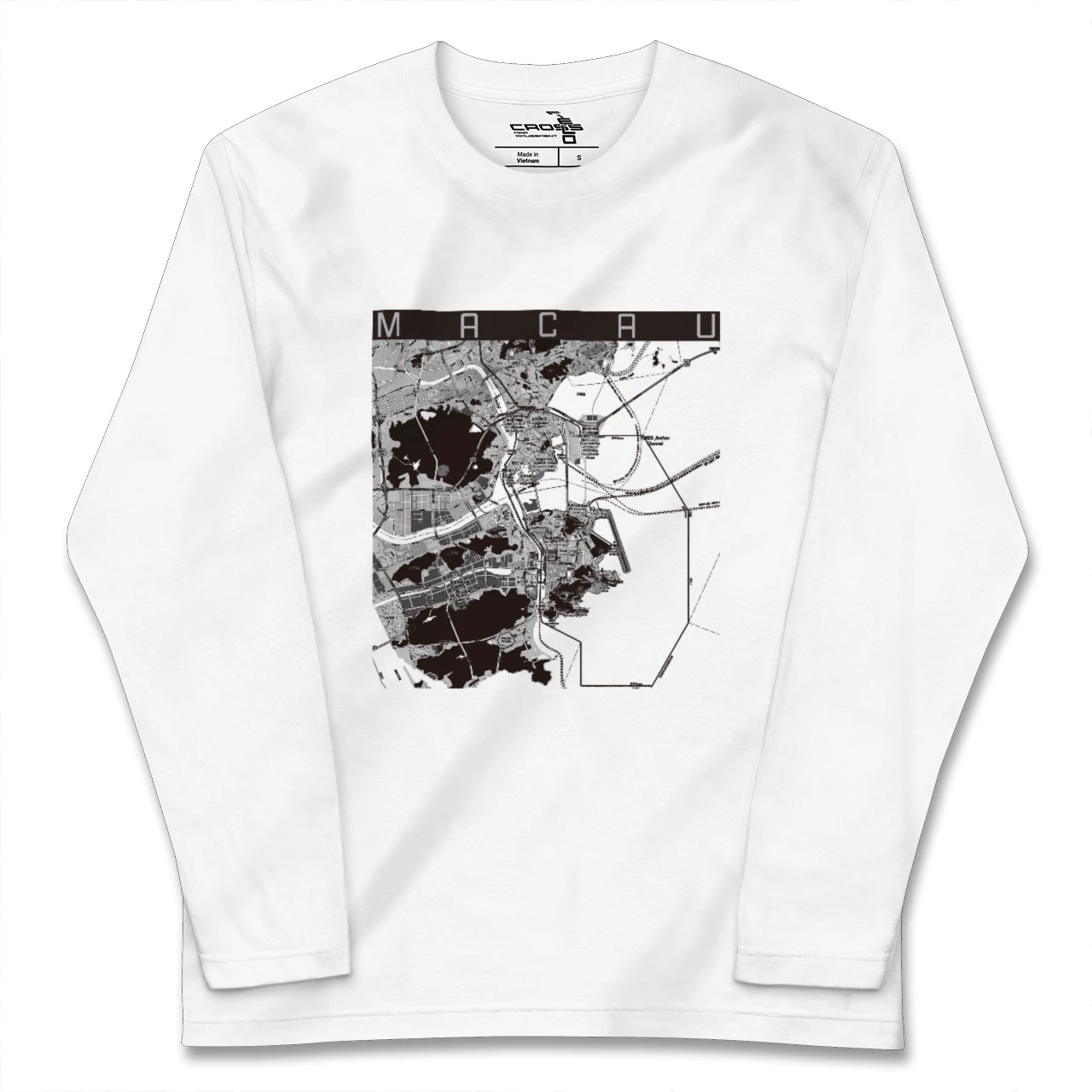 【マカオ(中華人民共和国)】地図柄ロングスリーブTシャツ