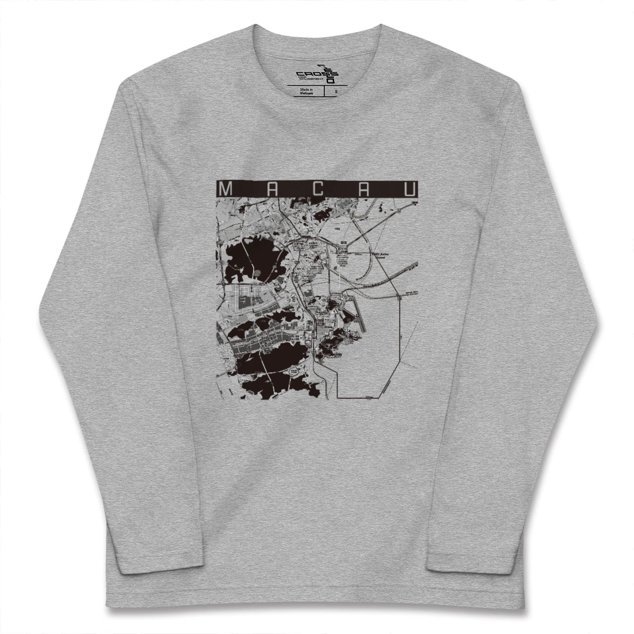 【マカオ(中華人民共和国)】地図柄ロングスリーブTシャツ
