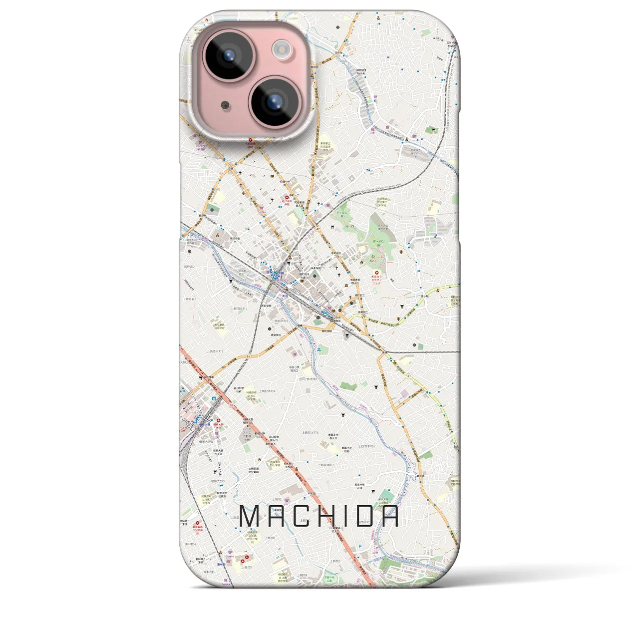 【町田(東京都)】地図柄iPhoneケース(バックカバータイプ)