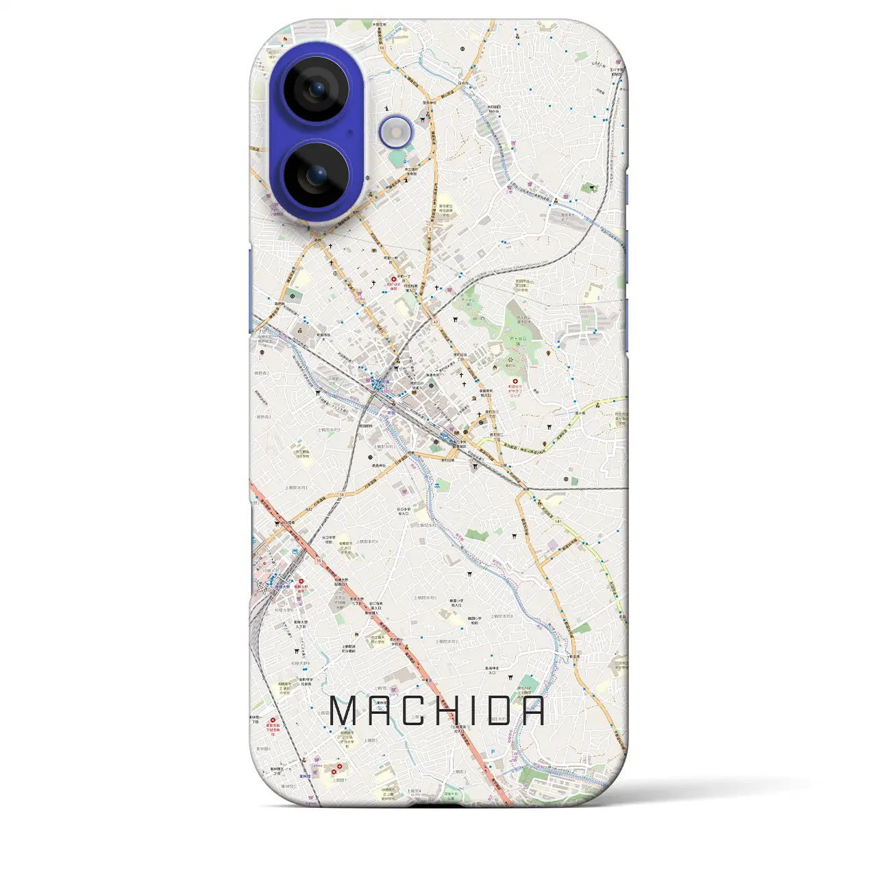 【町田(東京都)】地図柄iPhoneケース(バックカバータイプ)ナチュラル・iPhone 16 Pro Max 用