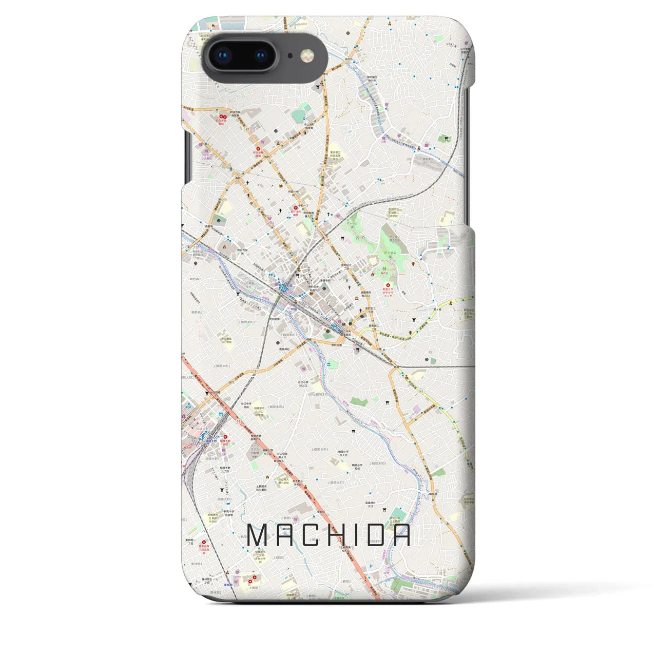 【町田(東京都)】地図柄iPhoneケース(バックカバータイプ)