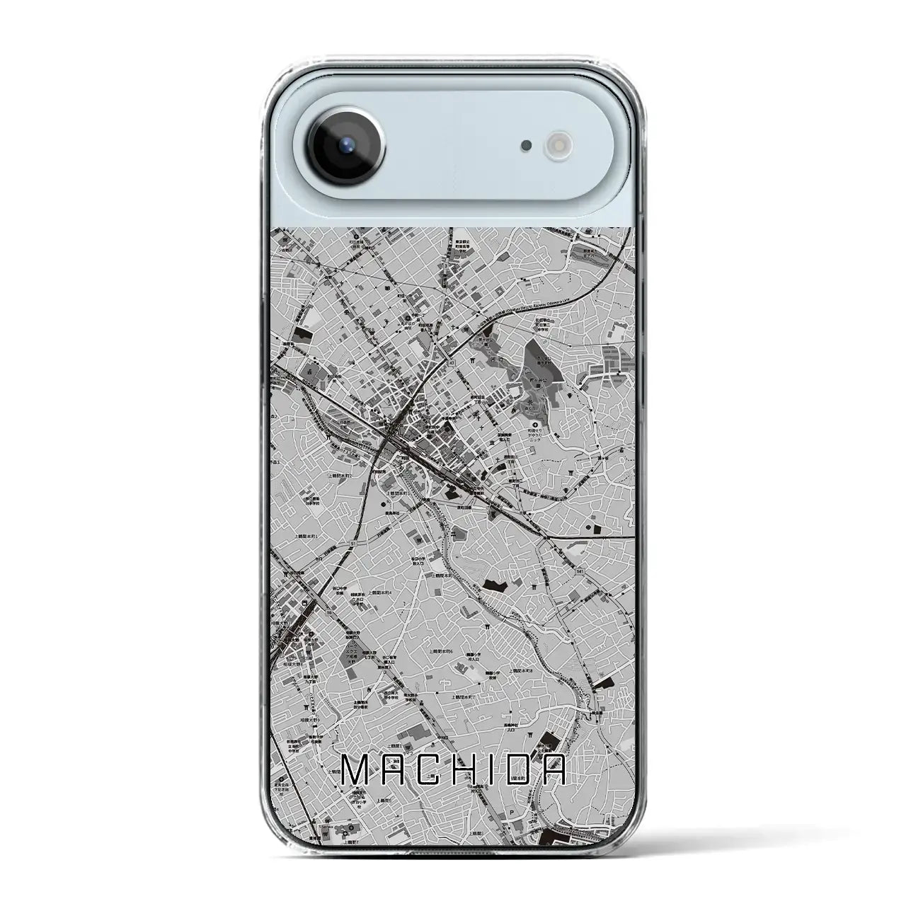 【町田(東京都)】地図柄iPhoneケース(クリアタイプ)モノトーン・iPhone 17 Pro Max 用