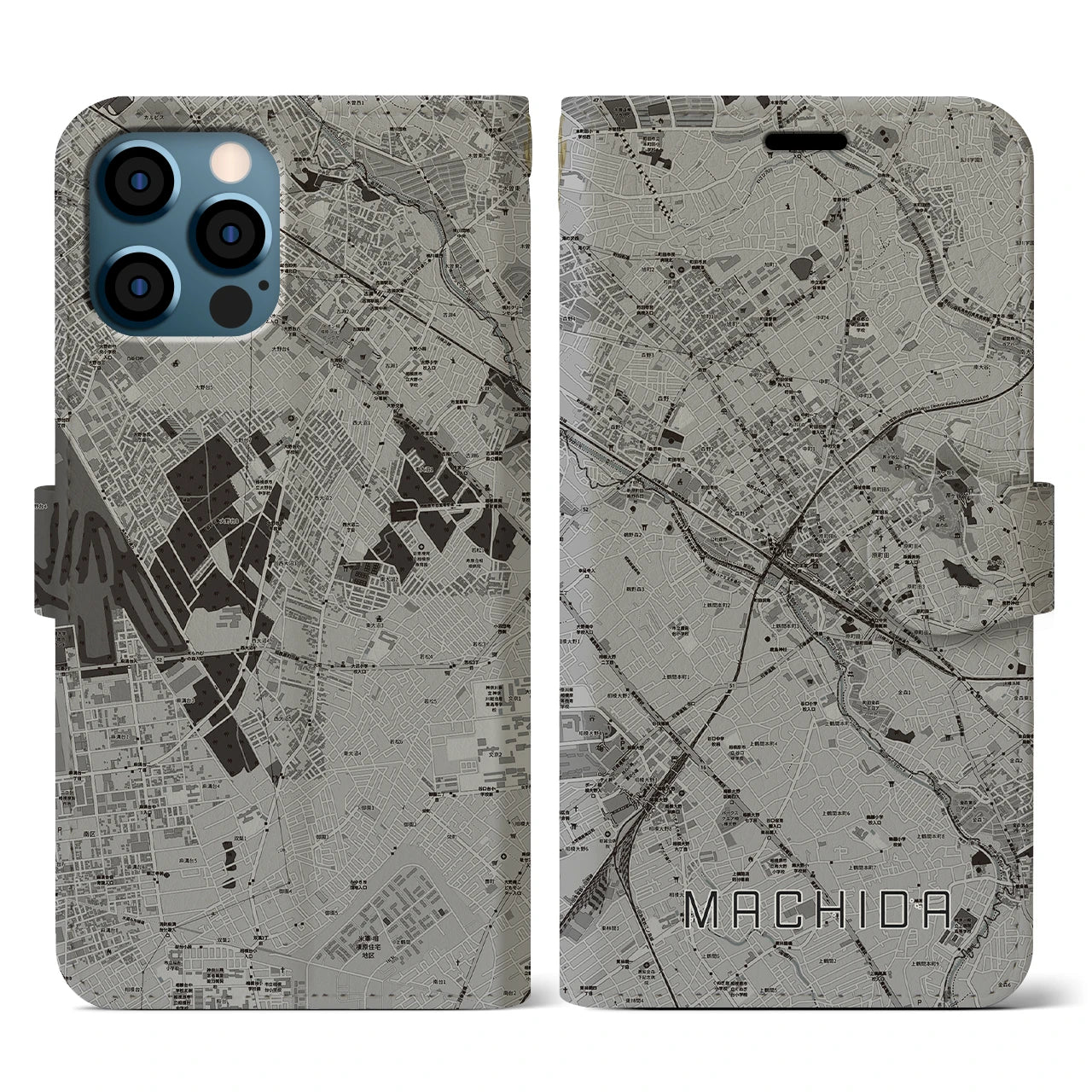 【町田(東京都)】地図柄iPhoneケース(手帳タイプ)