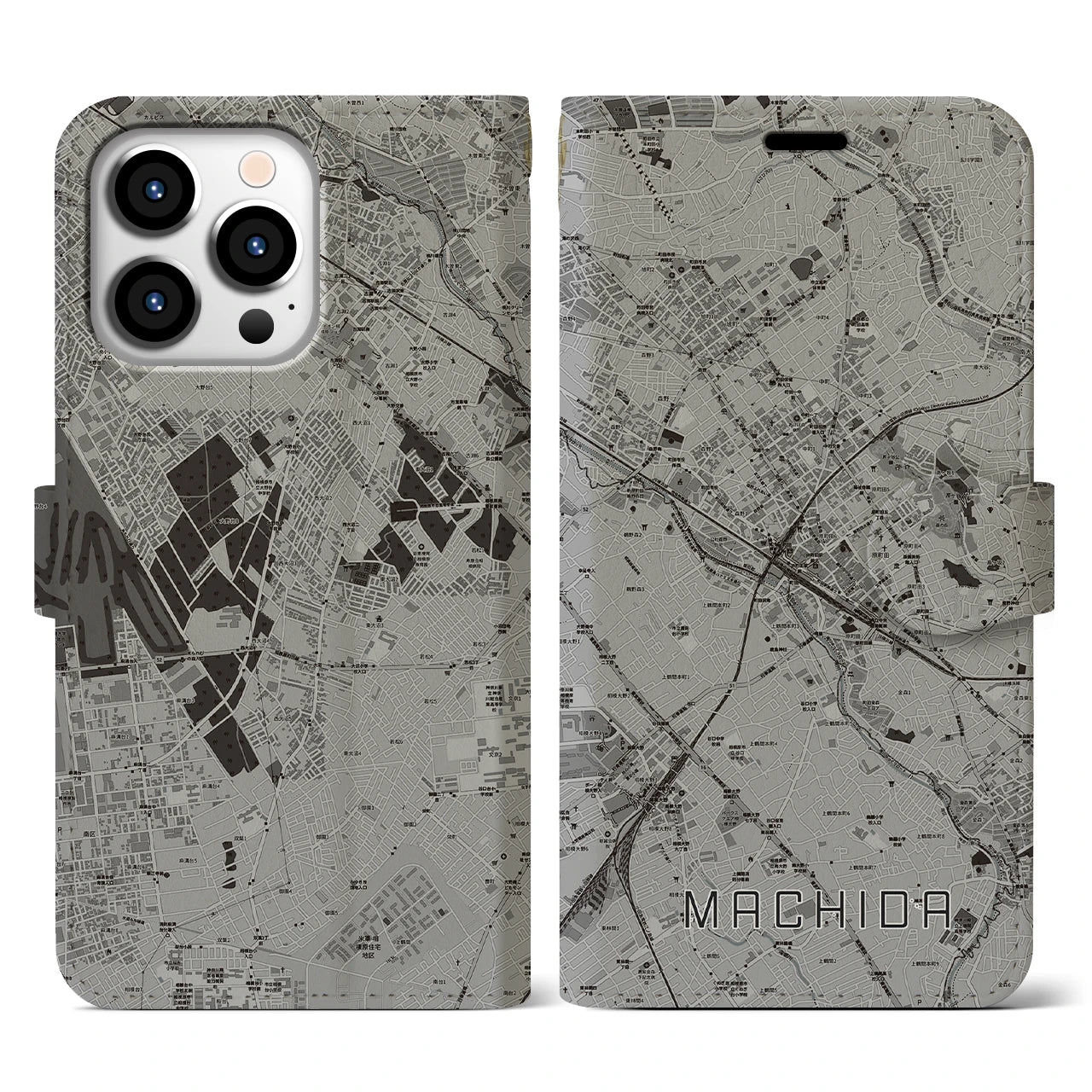 【町田(東京都)】地図柄iPhoneケース(手帳タイプ)