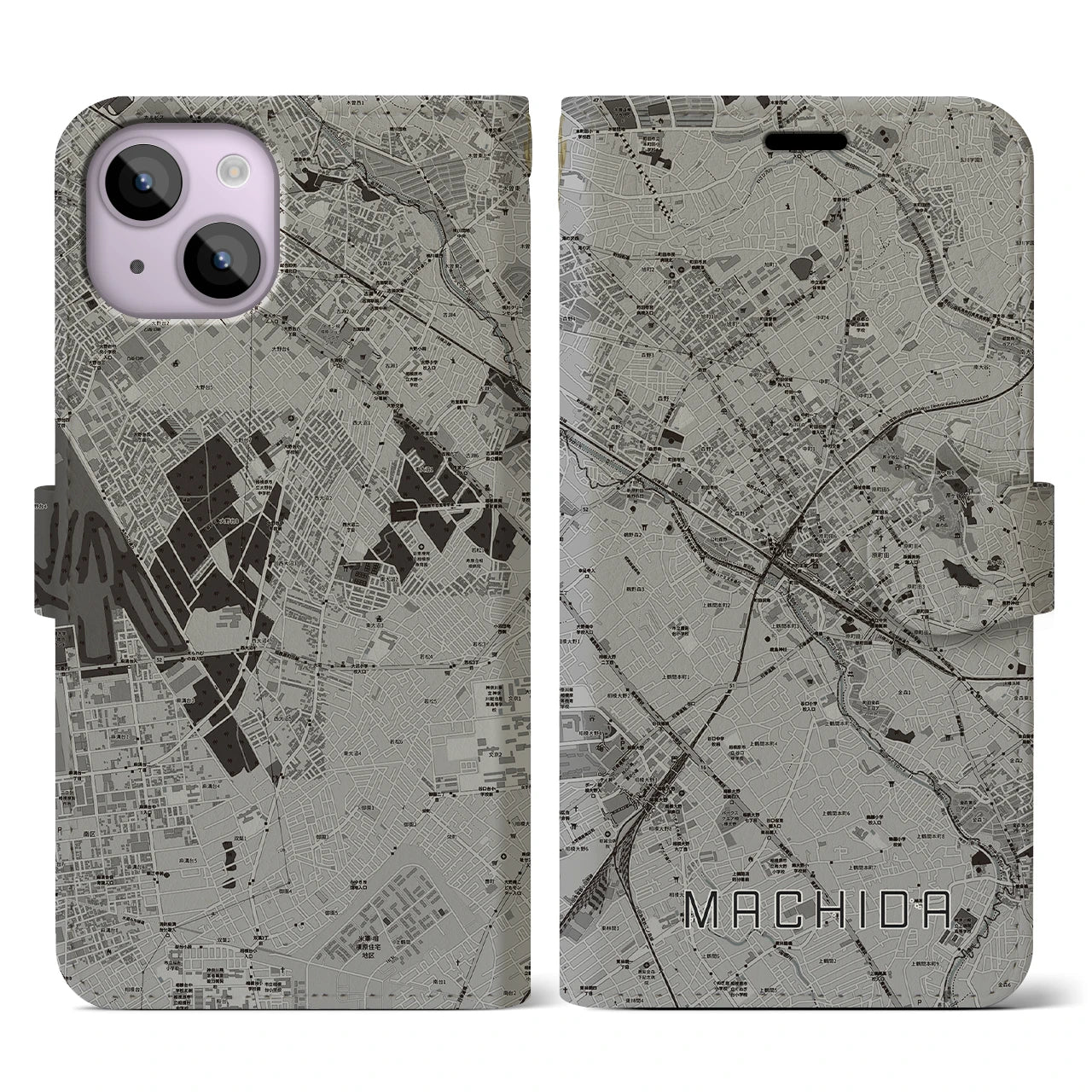 【町田(東京都)】地図柄iPhoneケース(手帳タイプ)