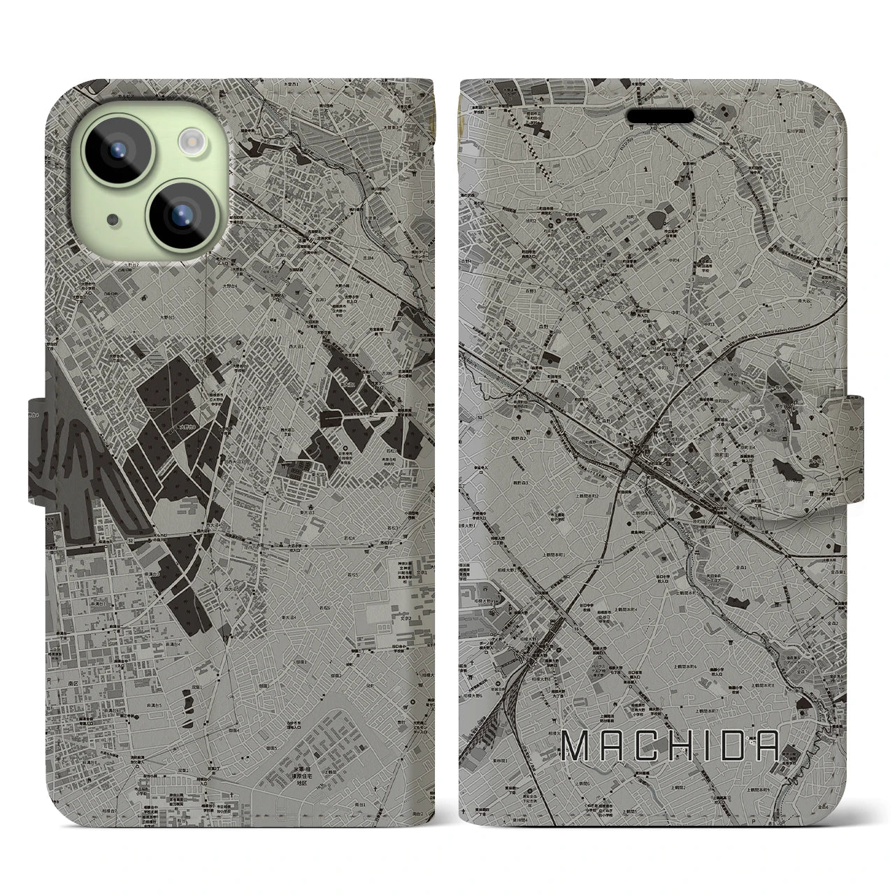 【町田(東京都)】地図柄iPhoneケース(手帳タイプ)