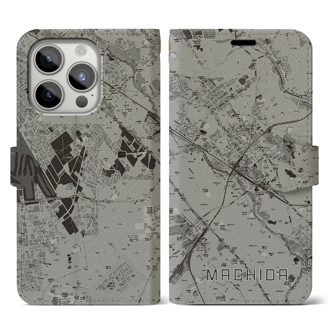 【町田(東京都)】地図柄iPhoneケース(手帳タイプ)