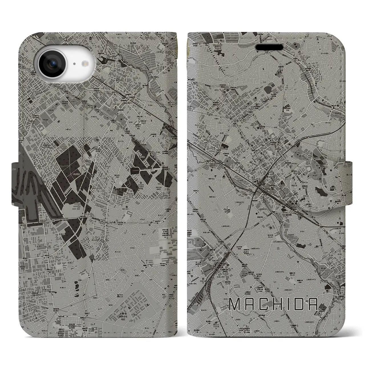 【町田(東京都)】地図柄iPhoneケース(手帳タイプ)