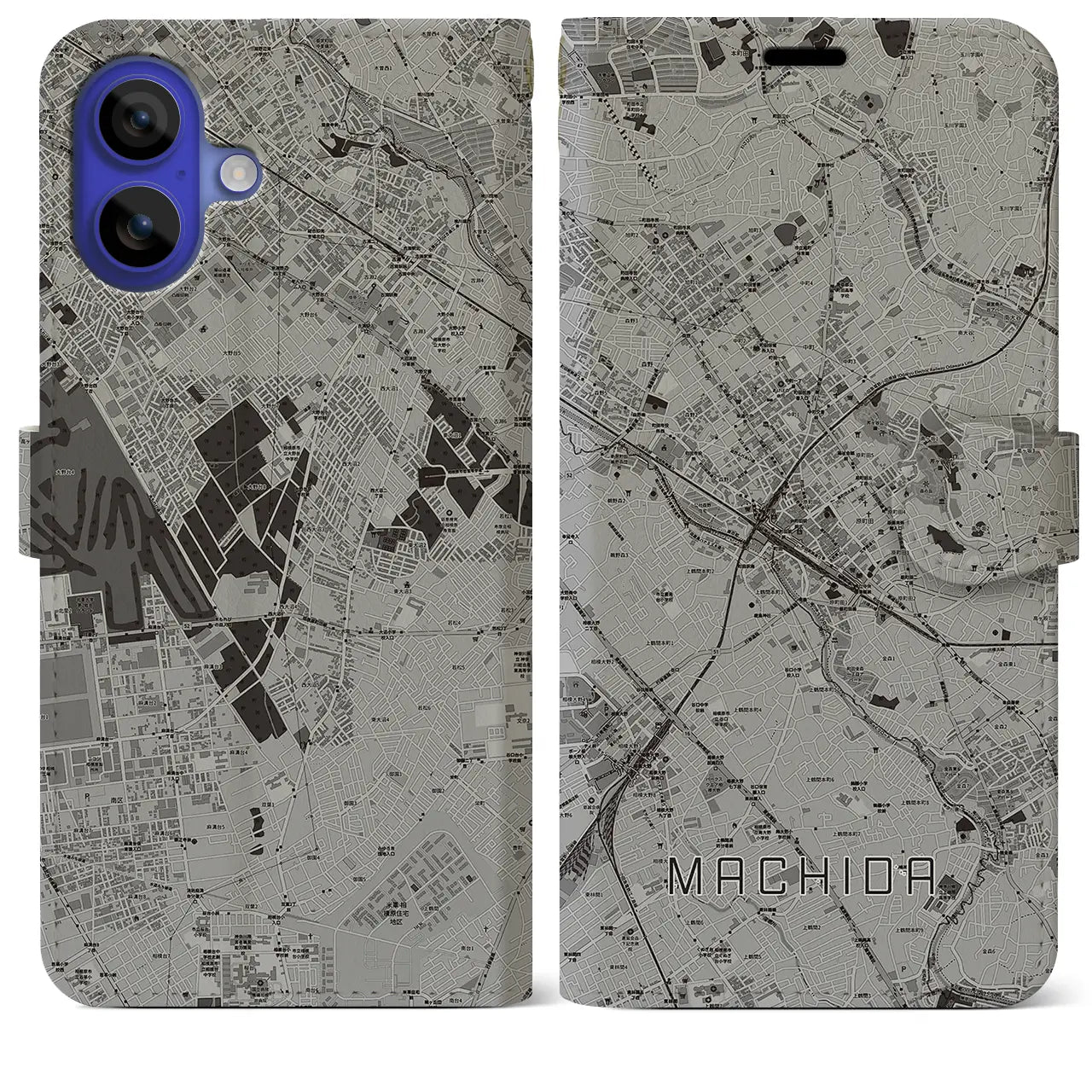 【町田(東京都)】地図柄iPhoneケース(手帳タイプ)