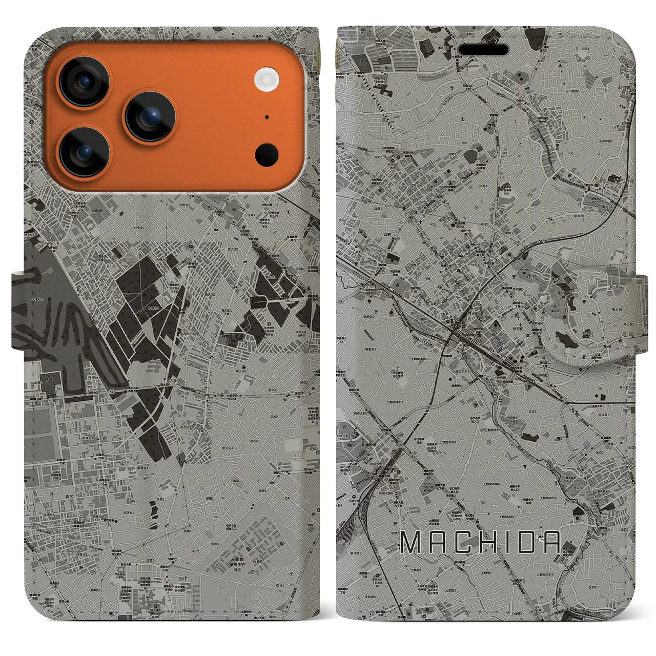 【町田(東京都)】地図柄iPhoneケース(手帳タイプ)