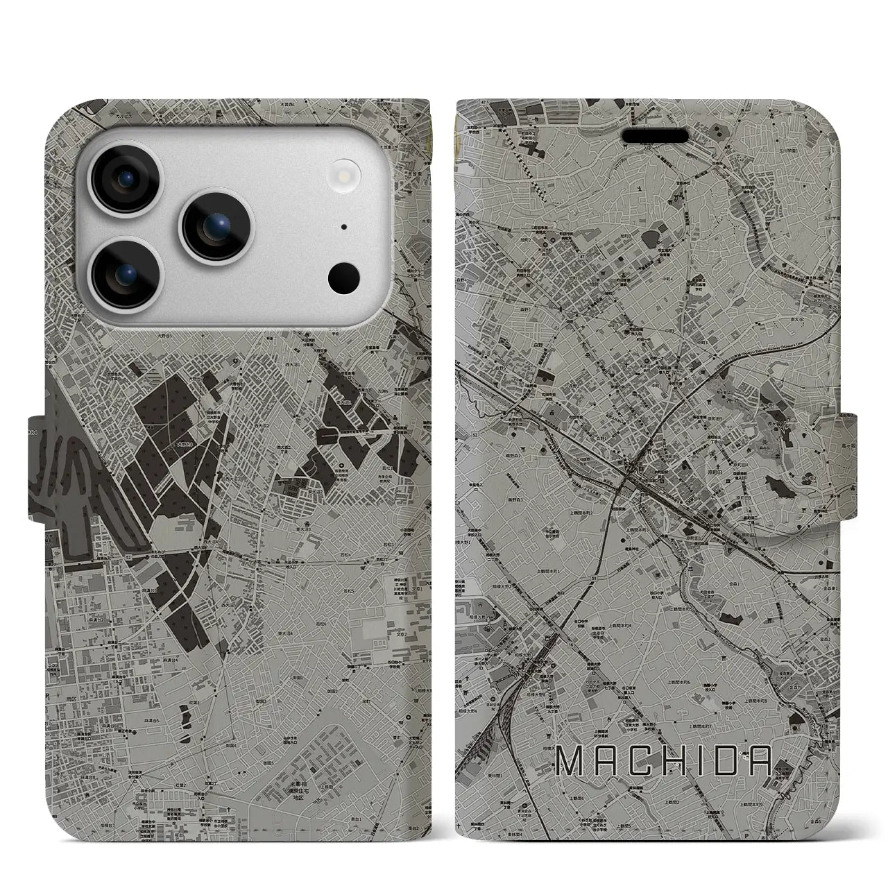 【町田(東京都)】地図柄iPhoneケース(手帳タイプ)