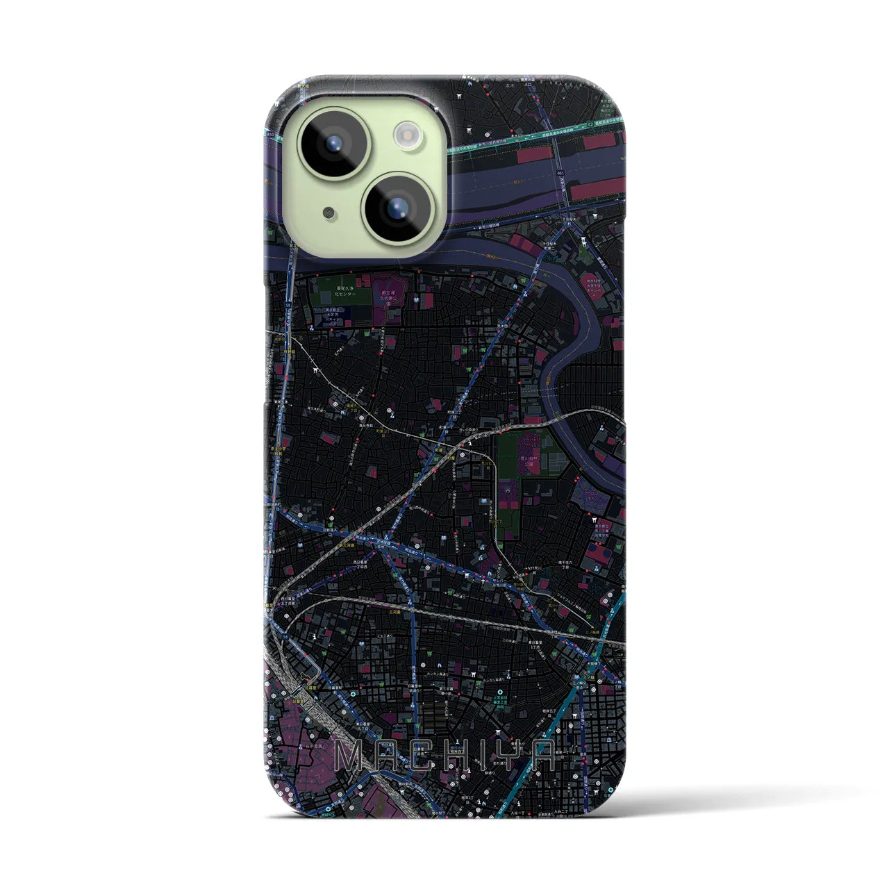 【町屋(東京都)】地図柄iPhoneケース(バックカバータイプ)