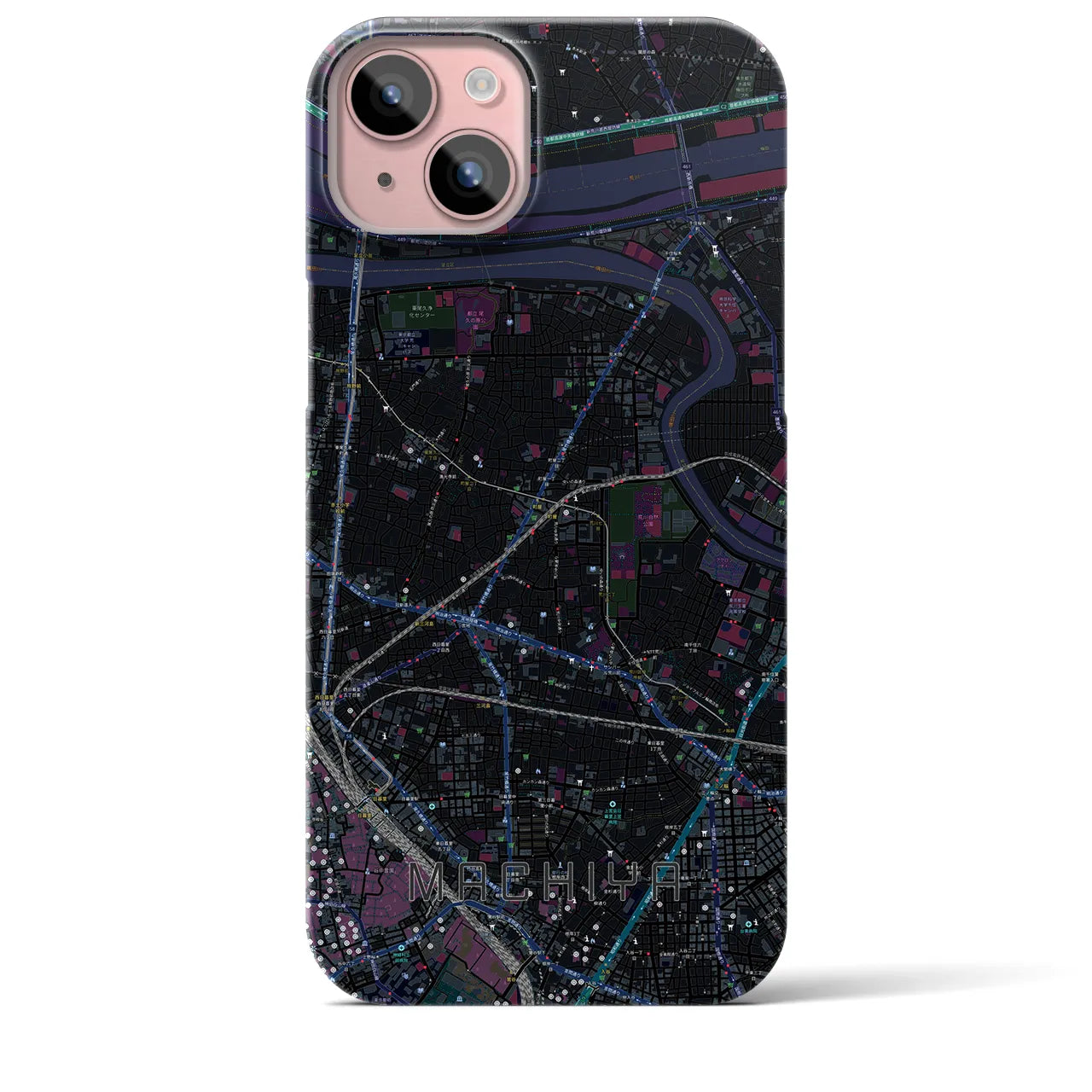 【町屋(東京都)】地図柄iPhoneケース(バックカバータイプ)